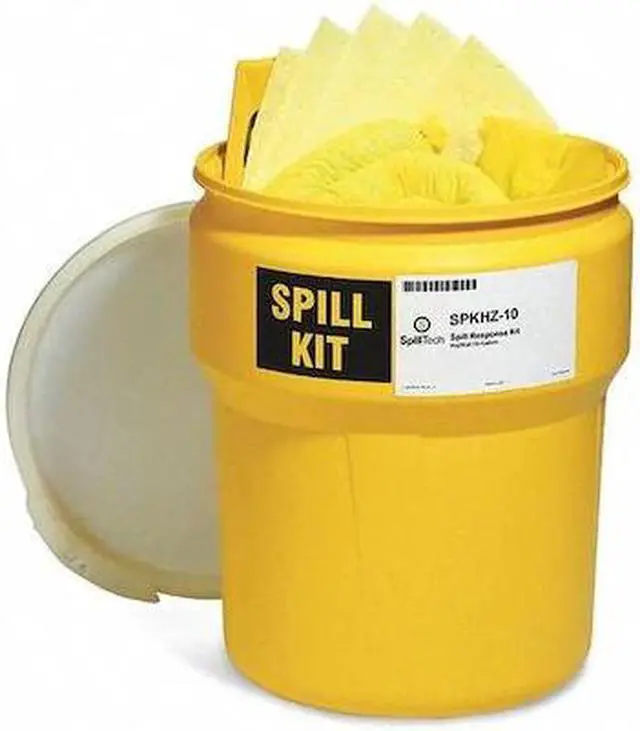 Main image of SPILLTECH SPKHZ-10 Spill Kit, 10 gal Volume Absorbed per Kit, 10 gal Capacity,