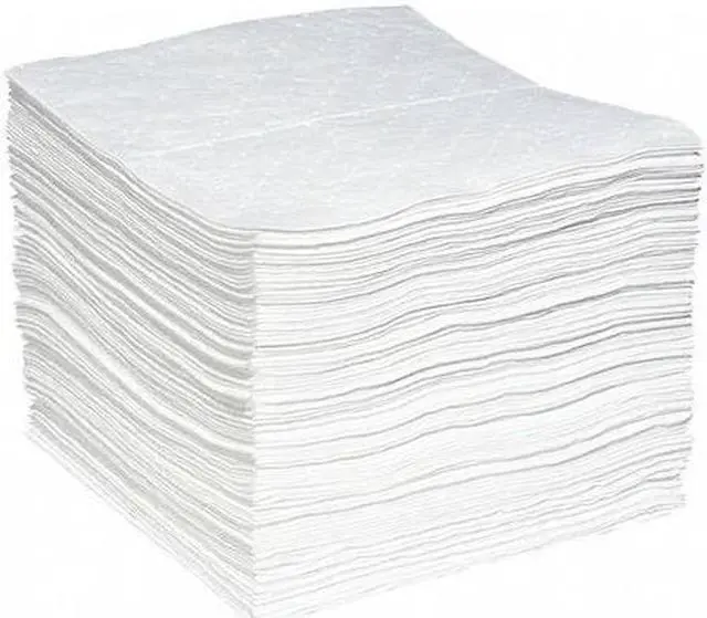 Main image of SPILLTECH WPL100H Sorbent Pad, 28 gal, 15 in x 19 in, Oil, White, Polypropylene