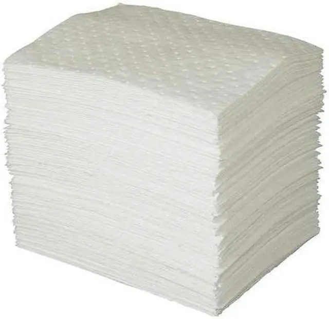 Alt view image 2 of 6 - BRADY OP100 Sorbent Pad, 26 gal, 15 in x 19 in, Oil, White, Polypropylene