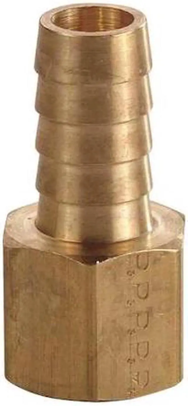 Main image of ZORO SELECT 6AFN5 Hose Barb,1/4 In Barb,1/4 In FNPT,Brass