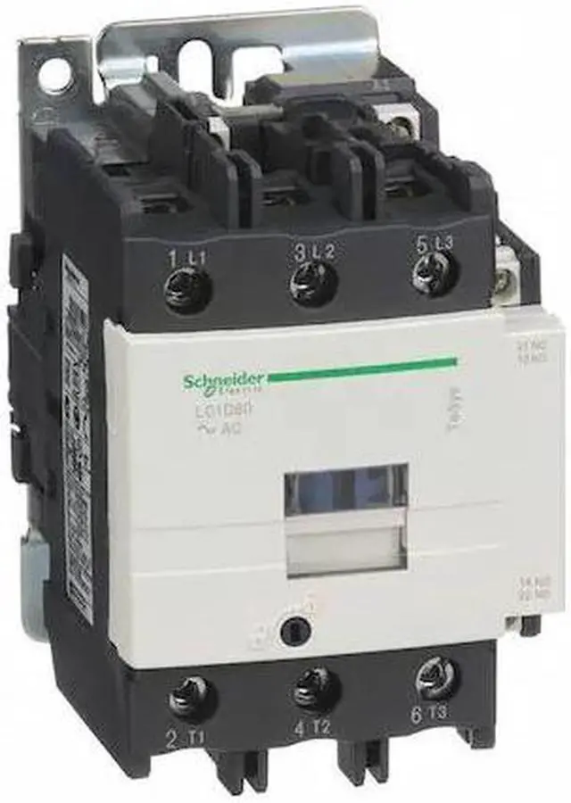 Alt view image 2 of 2 - SCHNEIDER ELECTRIC LC1D80G7 IEC Magnetic Contactor, 3 Poles, 120V AC, 80 A,