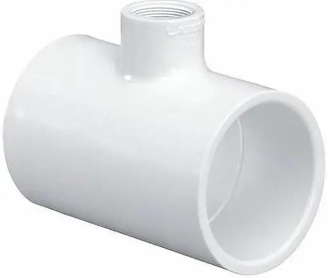 Main image of ZORO SELECT 402131 PVC Reducer Tee, Socket x Socket x FNPT, 1 in x 1 in x 3/4