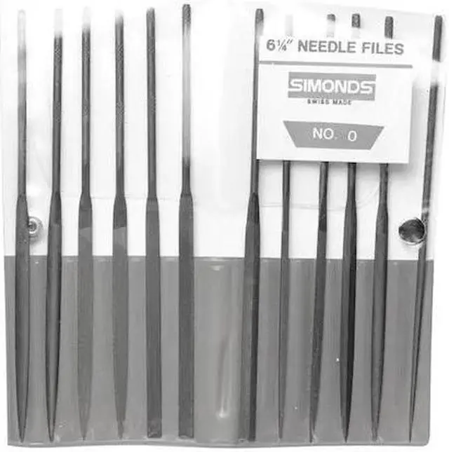 Main image of SIMONDS 83551000 Needle File Set, 6-1/4in.L, Swiss, Natural