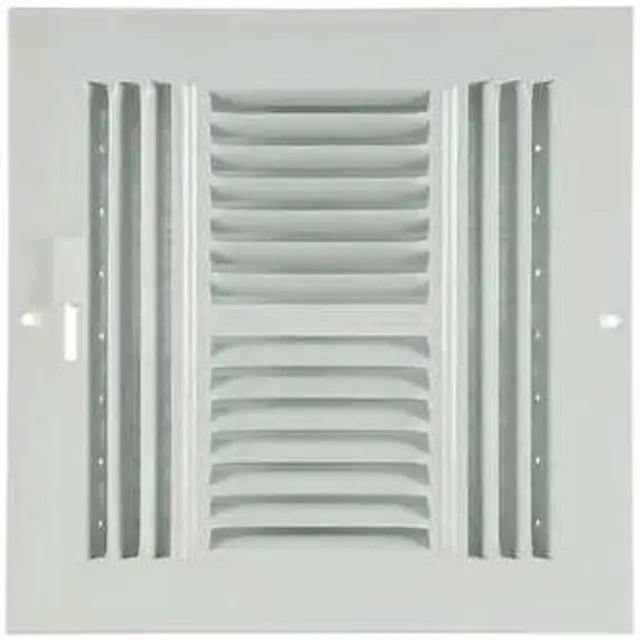 Main image of ZORO SELECT 4MJH3 Sidewall/Ceiling Register 9.75 X 9.75, White, Steel, 210 cfm