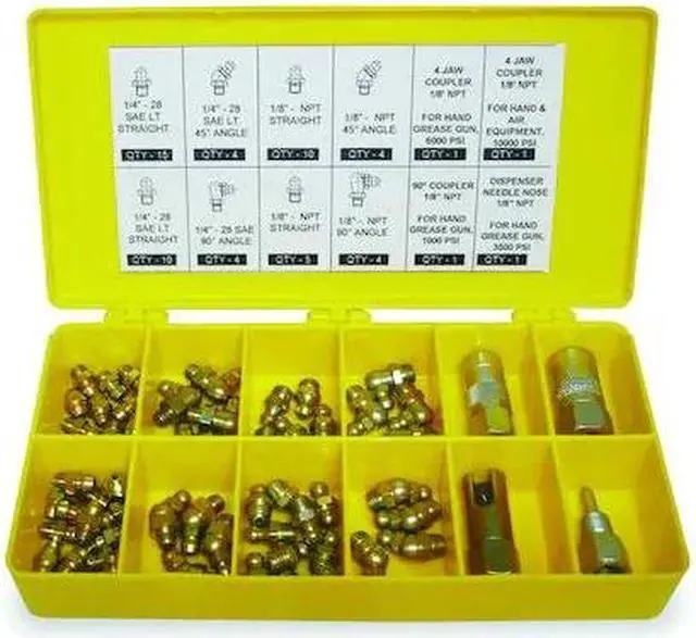 Alt view image 2 of 3 - WESTWARD 2CAN7 Grease Fitting Kit,General All Purpose