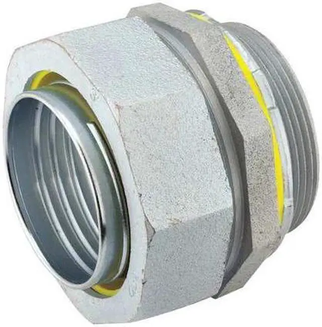 Alt view image 2 of 2 - RACO 3403 Conduit Fitting Connector, 3/4 in, Liquid-Tight, Steel, Zinc Plated,
