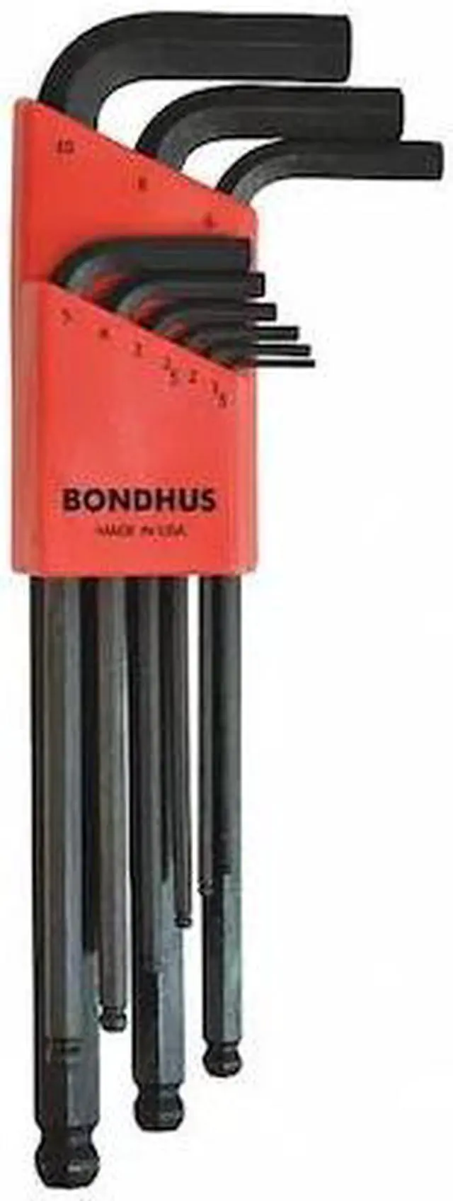 Main image of Bondhus 10999 9 Piece Balldriver Metric L Style Hex Wrench Set