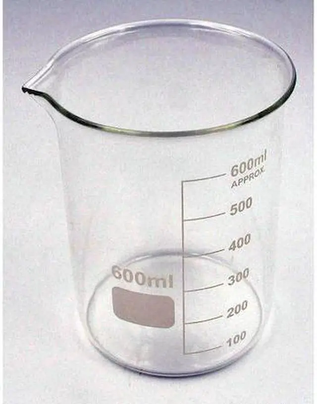 Main image of LAB SAFETY SUPPLY 5YGZ5 Beaker,Low Form,Glass,600mL,PK6