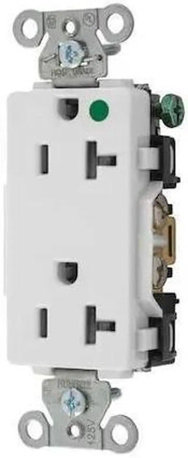 Alt view image 2 of 2 - HUBBELL WIRING DEVICE-KELLEMS 2182W Straight Blade Receptacle, 5-20R, 20 A,