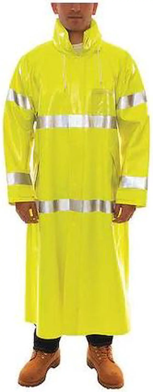 Main image of TINGLEY C53122 Flame Resistant Rain Coat, PVC, Class 3 R, Green/Yellow, 2XL