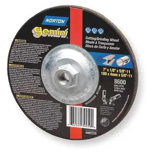 Main image of NORTON ABRASIVES 66252841905 Depressed Center Cut-Off Wheel, Type 27, 6 in Dia,