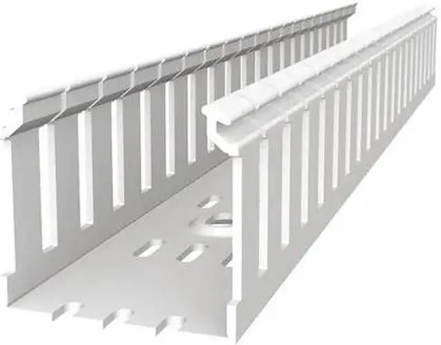 Main image of TYRAP TYD4X4WPW6 Wiring Duct,Wide Slot Wall,White,6 ft. L