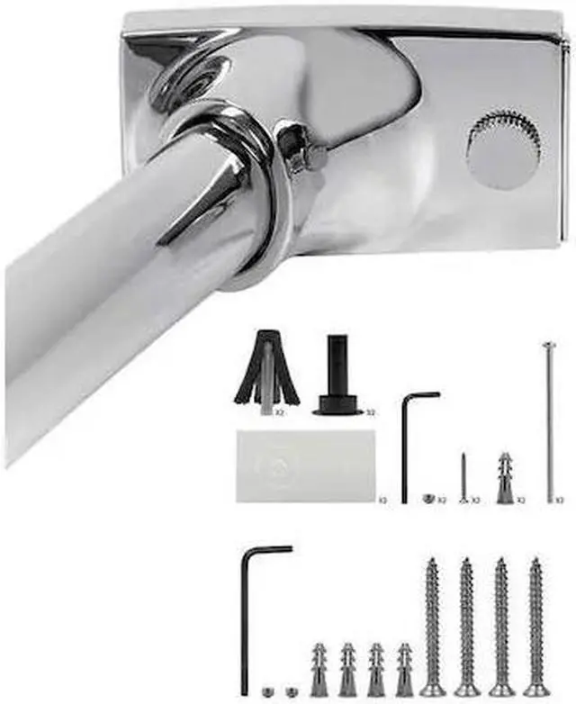 Main image of WINGITS WOCONPS5REN Curved Shower Rod,Chrome,60In,6 Proj,PK6