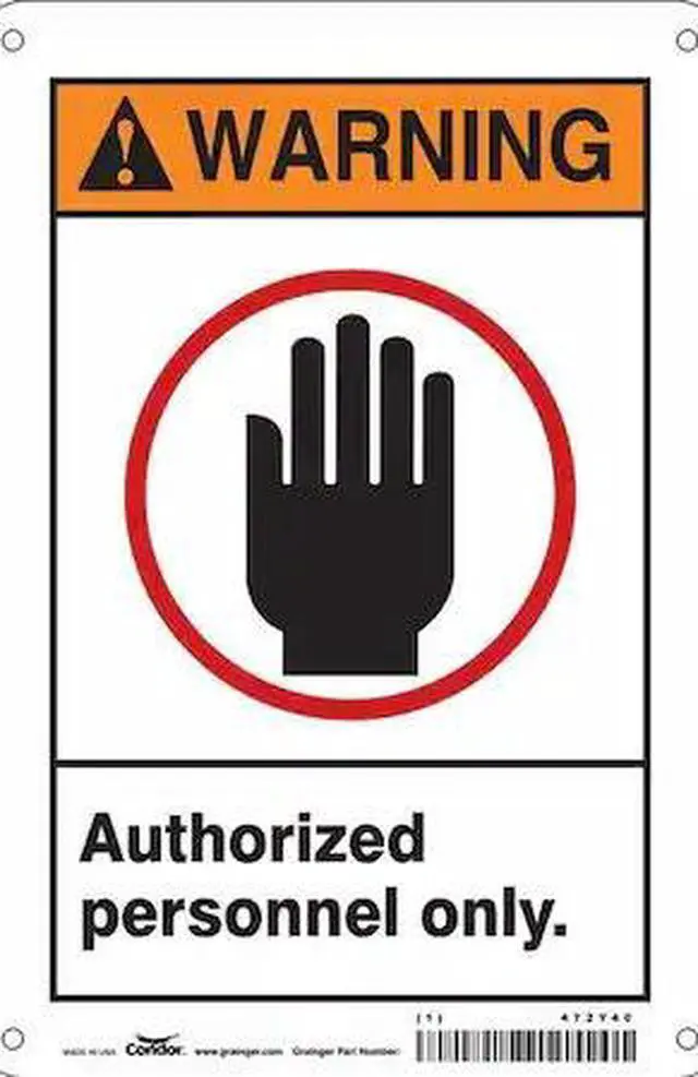 Main image of CONDOR 472Y40 Safety Sign, 10 in Height, 7 in Width, Aluminum, Horizontal