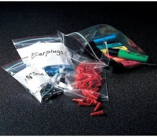 Main image of Reclosable Poly Bag Zipper Seal 5" x 3", 2 mil, Clear, Pk1000 MINIGRIP RED LINE MGRL2P0305