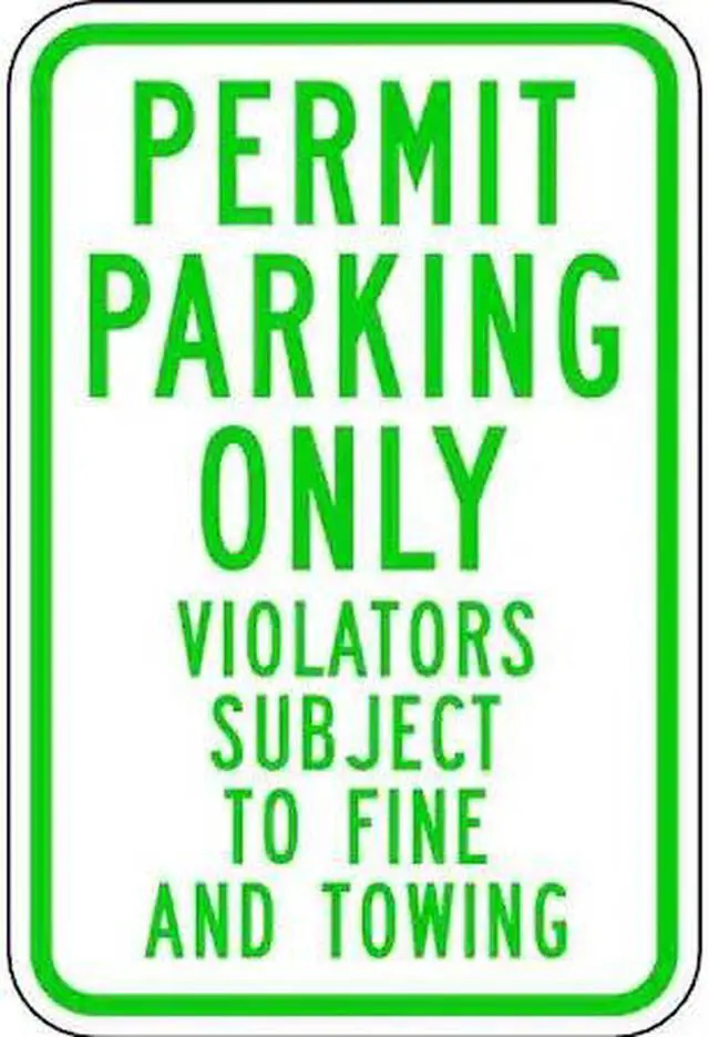 Main image of LYLE RP-117-12HA Permit Parking Sign, 12" W, 18" H, English, Aluminum, White