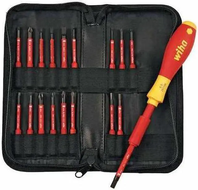 Alt view image 2 of 2 - Wiha Tools Insulated Screwdriver Set Insulated with Black Oxide Tip  28398