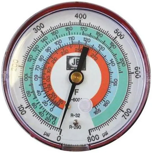 Main image of JB INDUSTRIES M2-605 High Side Pressure Gauge,3-1/8" Diameter