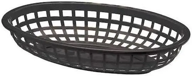 Alt view image 2 of 2 - TABLECRAFT 1074BK Classic Basket, Oval, Black,PK36