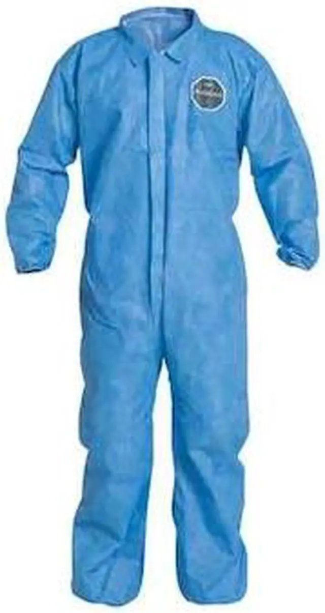 Main image of DUPONT PB125SBU2X002500 Disposable Coverall, Collared, 2XL, SMS, Zipper,
