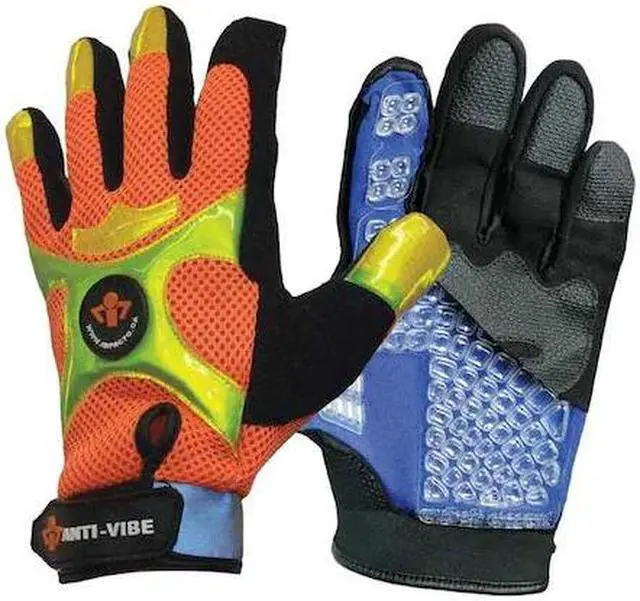Alt view image 2 of 4 - IMPACTO BGHIVISM Anti-Vibration Gloves,M,Black/ Orange,PR