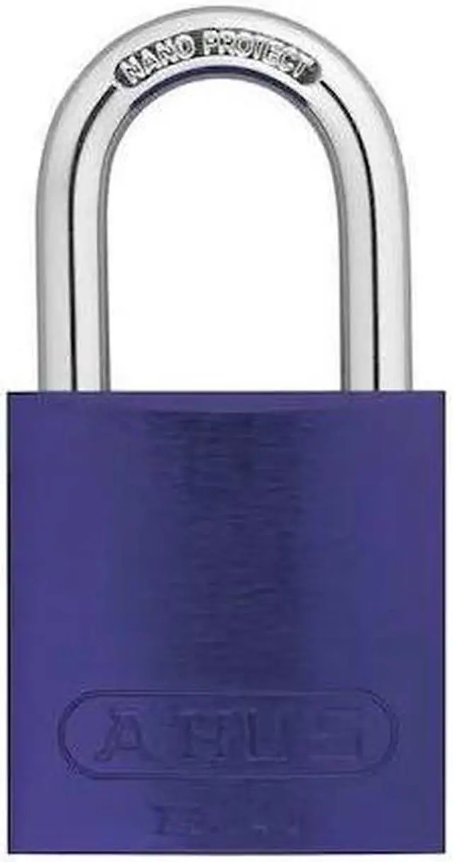 Alt view image 2 of 3 - Abus Alike-Keyed Padlock, Open Shackle Type, 1" Shackle Height, Purple  19330