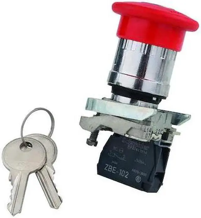 Alt view image 2 of 2 - SCHNEIDER ELECTRIC XB4BS9442 Emergency Stop Push Button, 22 mm, 1NC, Red