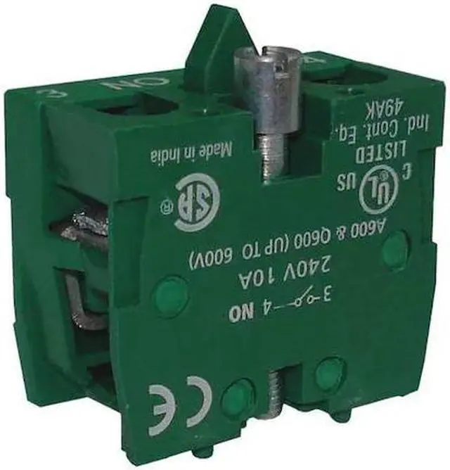 Main image of DAYTON 32W280 Contact Block,Standard,600VAC/DC