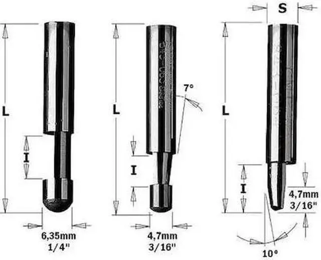 Alt view image 2 of 3 - CMT 842.095.11 Trimmer Router Bit,HWM,1/4 in