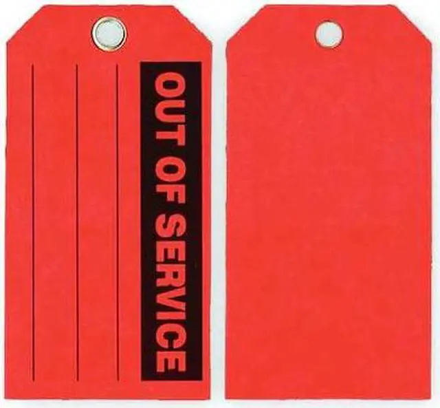 Main image of ZORO SELECT 2RMV3 Out Of Svce Tag,3 x 5-3/4 In,Bk/R,PK100