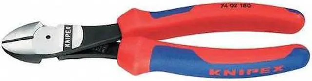 Alt view image 2 of 2 - 7-1/4" High Leverage Diagonal Cutter, Ergonomic Grip KNIPEX 74 02 180