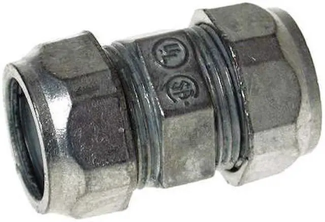Alt view image 2 of 2 - RACO 2876 EMT Coupling, 4 in, Compression, Zinc Alloy, Plain, Gray