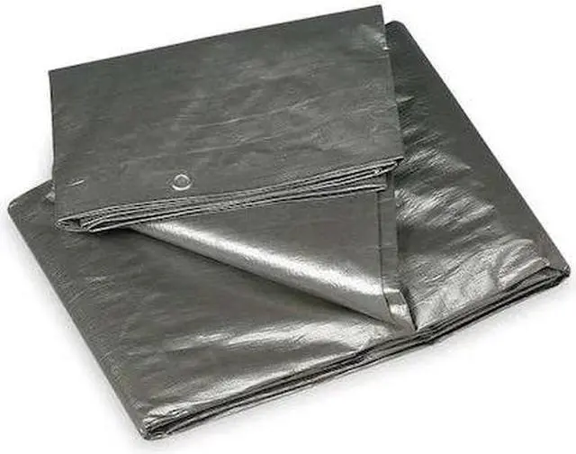 Main image of ZORO SELECT 4VZ56 Heavy Duty Tarp, 9 ft 6 in x 11 ft 4 in, 10.5 Mil, Silver,