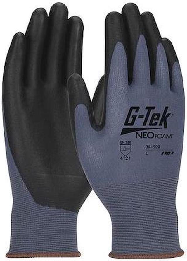 Main image of PIP 34-600 Coated Gloves, Nylon, Sandy, Palm, Knit, Blue/Black