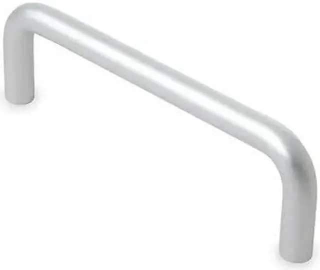 Main image of ZORO SELECT 1XNY4 Wire Pull, Round, Silver, L 3 3/4 In, Matte, Threaded Holes