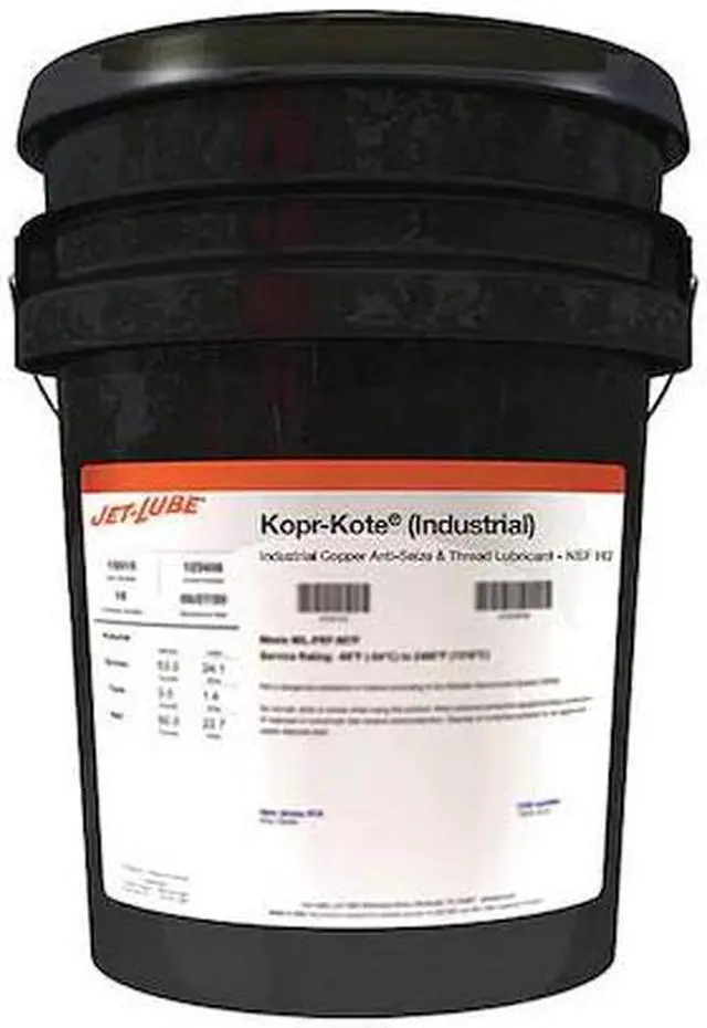 Main image of Jet-lube Copper,  Anti-Seize Compound,  -65°F,  1800°F,  2.5 gal.,  Pail 10092
