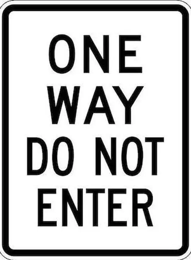 Alt view image 2 of 3 - LYLE TR-011-18HA One Way Do Not Enter Traffic Sign, 24 in H, 18 in W, Aluminum,