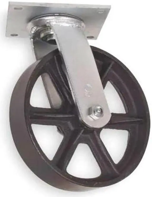 Main image of ZORO SELECT 1NVR4 Swivel Plate Caster,Cast Iron,8 in.,1200 lb.