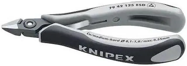 Alt view image 2 of 3 - KNIPEX 79 42 125 ESD 5 in 79 Precision Diagonal Cutting Plier Flush Cut Pointed