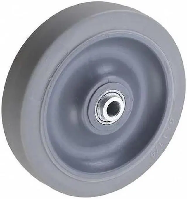 Main image of ZORO SELECT 5VT78 Caster Wheel, Gray, 70 Shore A, 3/8 in Bore, Bore Dia.: 25/64"