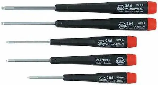 Alt view image 2 of 2 - WIHA 26491 Precision Screwdriver Set,Ball Hex,Metric,5 pcs