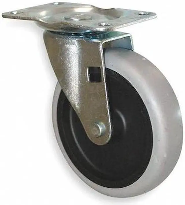 Alt view image 3 of 4 - Non-Marking Plate Casters Swivel Mount Plate 4" Wheel Black/Gray/Silver FG1011L20000