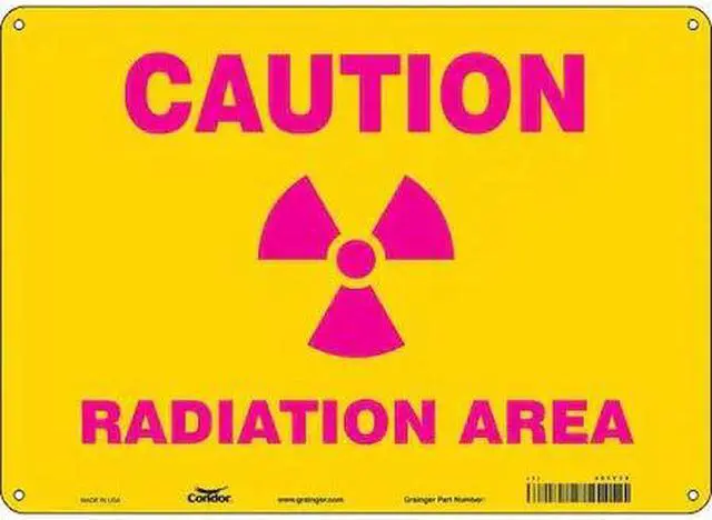 Main image of CONDOR 451Y79 Radiation Safety Sign, 10 in H, 14 in W, Polyethylene, Horizontal