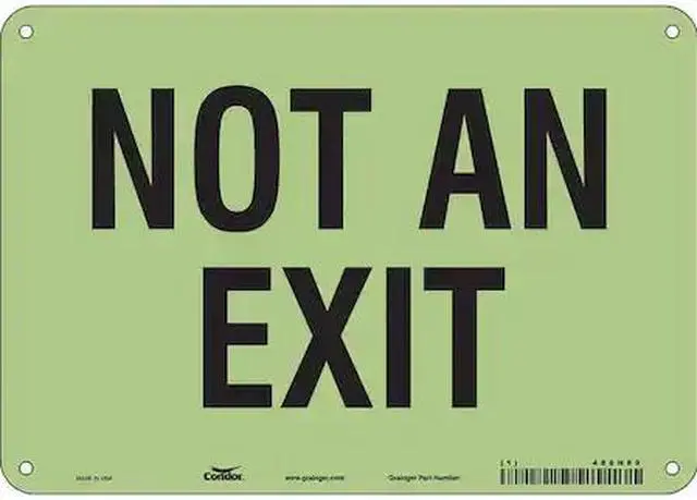Main image of CONDOR 480H89 Exit Sign, Plastic, 10" W, 7" H, Not An Exit, White