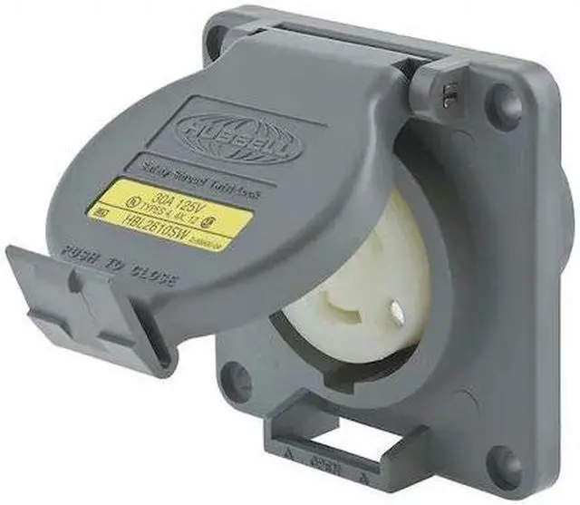 Alt view image 2 of 3 - HUBBELL WIRING DEVICE-KELLEMS HBL2610SW Watertight Flanged Locking Receptacle,