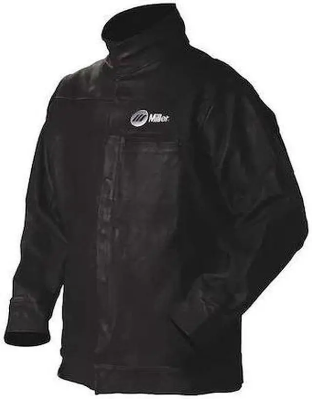 Main image of MILLER ELECTRIC 231090 Welding Jacket, Pigskin, 2 oz, 30 in Length, Snaps