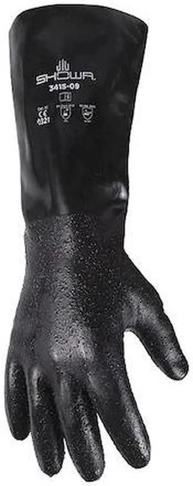 Alt view image 3 of 3 - SHOWA 3415-08 Chemical Resistant Gloves, Neoprene, 60.63 mil Thick, 14 in