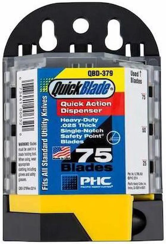 Alt view image 2 of 2 - PACIFIC HANDY CUTTER, INC QBD379 Utility Blade w/Dispenser,3/4 In. W,PK75