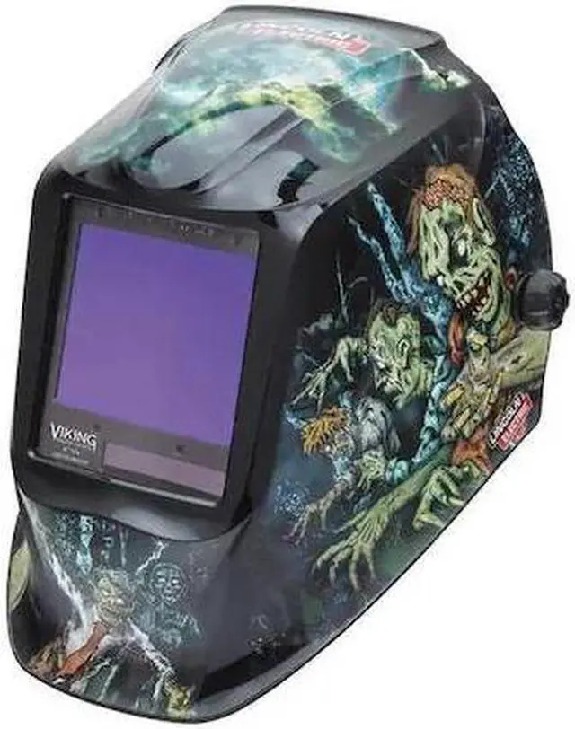Alt view image 6 of 6 - LINCOLN ELECTRIC K4158-4 Welding Helmet, Zombie Graphic, Black/Blue
