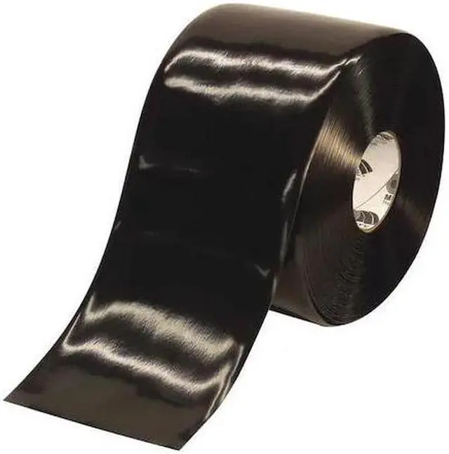 Main image of MIGHTY LINE 6RBLK Floor Marking Tape, Rubber, No Legend, Black, 6 in W.